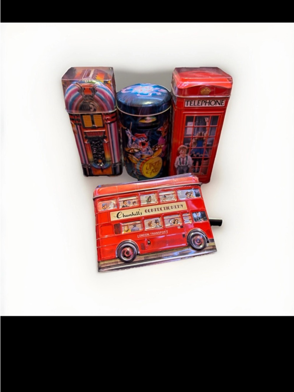 Unopened Churchill candies/piggie bank